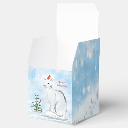 kerstkat voor kerstmis bedankdoosjes (Geopend)