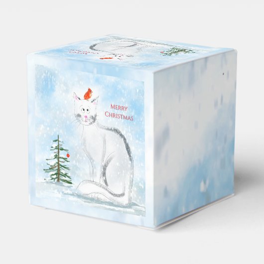 kerstkat voor kerstmis bedankdoosjes (Achterkant)