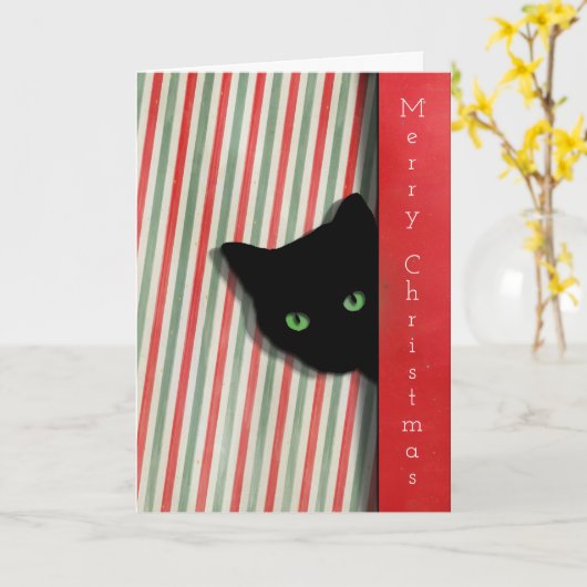 kerstkat-Wenskaart Kaart (Gele Bloem)