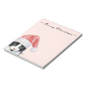 kerstkat wenst Meowy Kerstmis Blush Notitieblok (Linkerzijde)