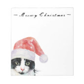 kerstkat wenst Meowy Kerstmis Notitieblok (Voorkant)