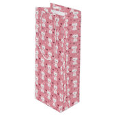 kerstkat wijn cadeautas (Voorkant Gekanteld)