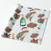 Kerstkat Winterviering Cadeaupapier (Uitgerold)