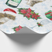 Kerstkat Winterviering Cadeaupapier (Hoek)