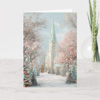 Kerstkathedraal Feestdagen Kaart
