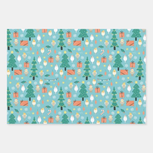 kerstkatiel inpakpapier vel (Voorkant 3)