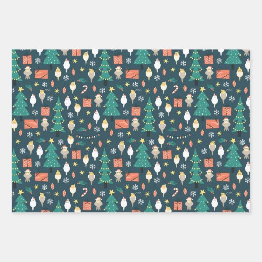 kerstkatiel inpakpapier vel (Voorkant 2)