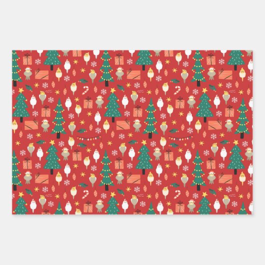 kerstkatiel inpakpapier vel (Voorkant)