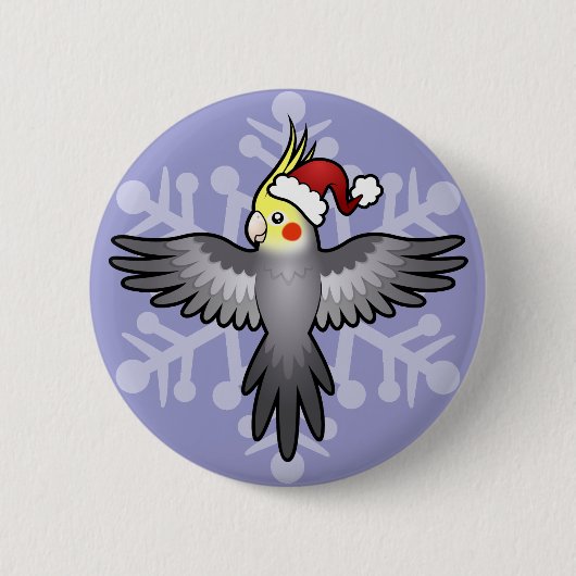kerstkatiel ronde button 5,7 cm (Voorkant)