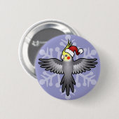 kerstkatiel ronde button 5,7 cm (Voorkant /achterkant)