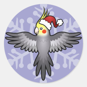 kerstkatiel ronde sticker
