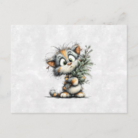 Kerstkatje Briefkaart (Voorkant)