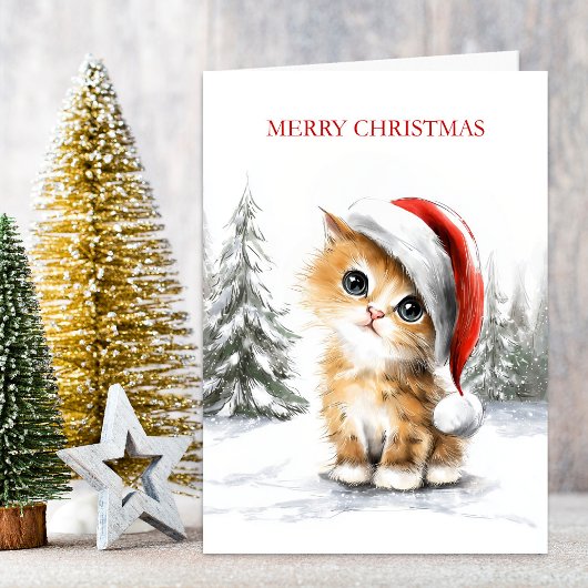 Kerstkatje Feestdagen Kaart