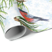Kerstkatje met vogels cadeaupapier (Rol Hoek)