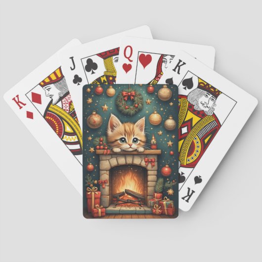 Kerstkatje pokerkaarten (Achterkant)
