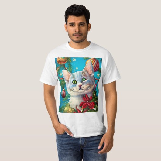 kerstkatje t-shirt (Voorkant volledig)
