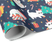Kerstkatjes Cadeaupapier (Rol Hoek)