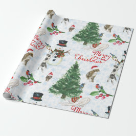 Kerstkatjes en Sneeuwmannen Cadeaupapier