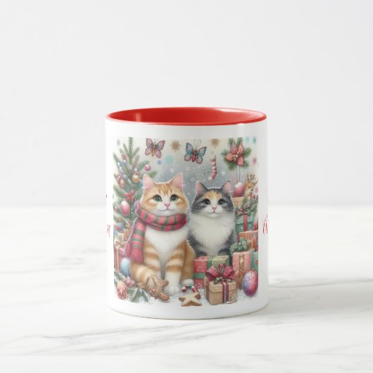 Kerstkatjes schattig mok (Midden)