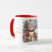 Kerstkatjes schattig mok (Voorkant links)