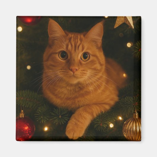 Kerstkatmagneet Magneet (Voorkant)
