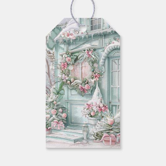 kerstkatoen cadeaulabel (Achterkant)