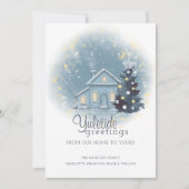 kerstkatoen en -boom met Yuletide Greetings Kaart (Voorkant)