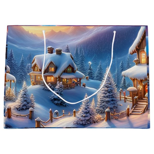 kerstkatoen groot cadeauzakje (Voorkant)