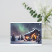 Kerstkatoen in de sneeuw briefkaart (Staand voorkant)