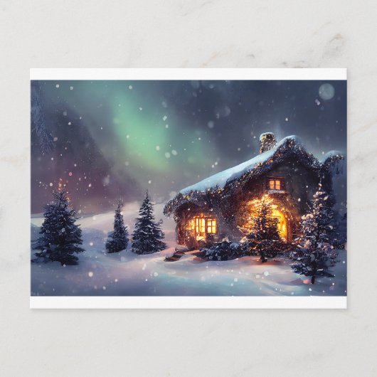 Kerstkatoen in de sneeuw briefkaart (Voorkant)