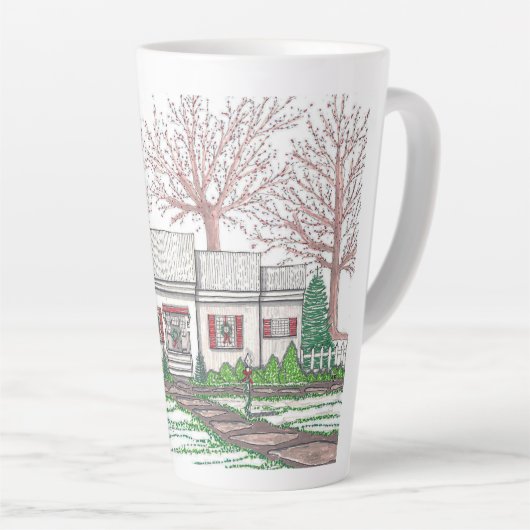 Kerstkatoen — Mok met grote latte (Rechterhoek)