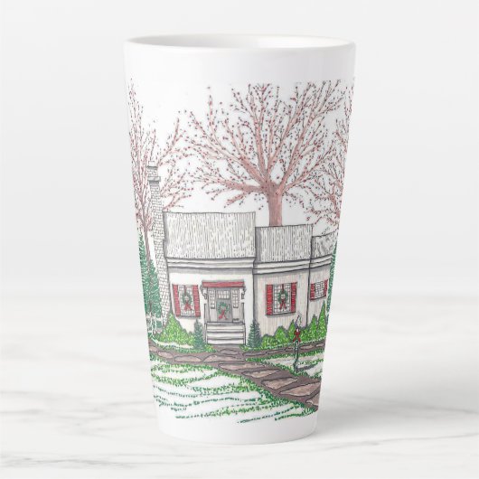 Kerstkatoen — Mok met grote latte (Voorkant)