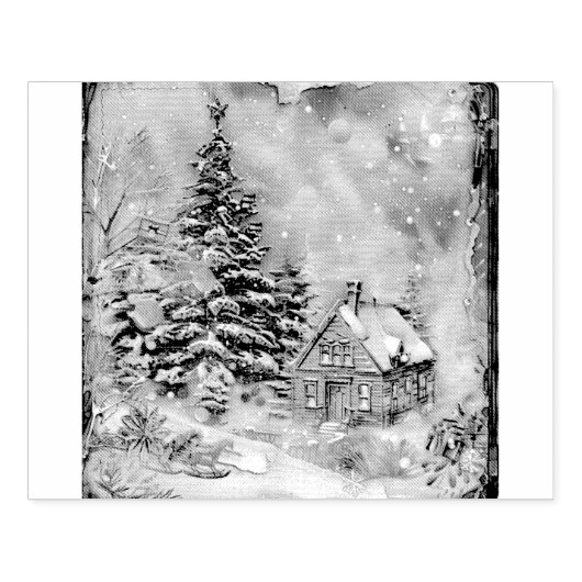 kerstkatoen rubberstempel (Afrduk)