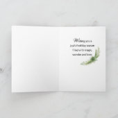 Kerstkatoenbloemen en Fir Branches Foto Kaart (Binnen)