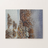 Kerstkatoenschilderij sneeuwschilderij legpuzzel (Horizontaal)