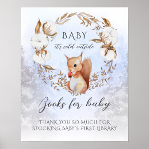Kerstkatoenventilator, grote boeken voor Baby Poster