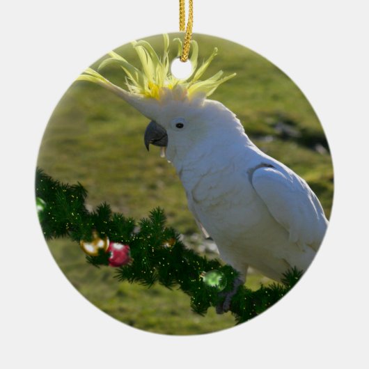 Kerstkatoenvogel in Australië Keramisch Ornament (Voorkant)