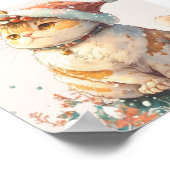 Kerstkatrood pet poster (Hoek)