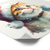 Kerstkatrood pet poster (Hoek)