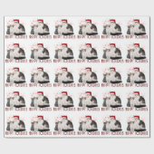 Kerstkattefamilie | Roze Snowflake Wrap Cadeaupapier (Vlak)