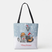 Kerstkattefamilie Tote Bag (Achterkant)