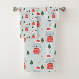 kerstkatten bad handdoek