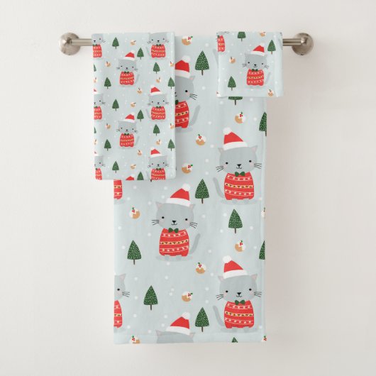 kerstkatten bad handdoek (Insitu)