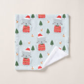 kerstkatten bad handdoek (Wasdoekje)