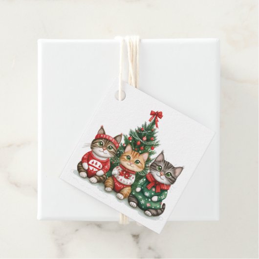 kerstkatten bedankjes labels (In situ)