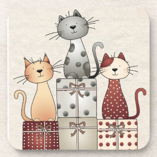 Kerstkatten Bier Onderzetter