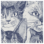 kerstkatten blauw stof (Close Up)