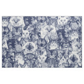 kerstkatten blauw stof (Fat Quarter)