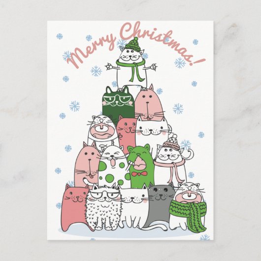 kerstkatten briefkaart (Voorkant)