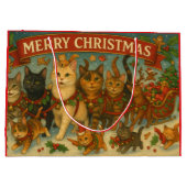 "Kerstkatten" Cadeaubag Groot Cadeauzakje (Achterkant)